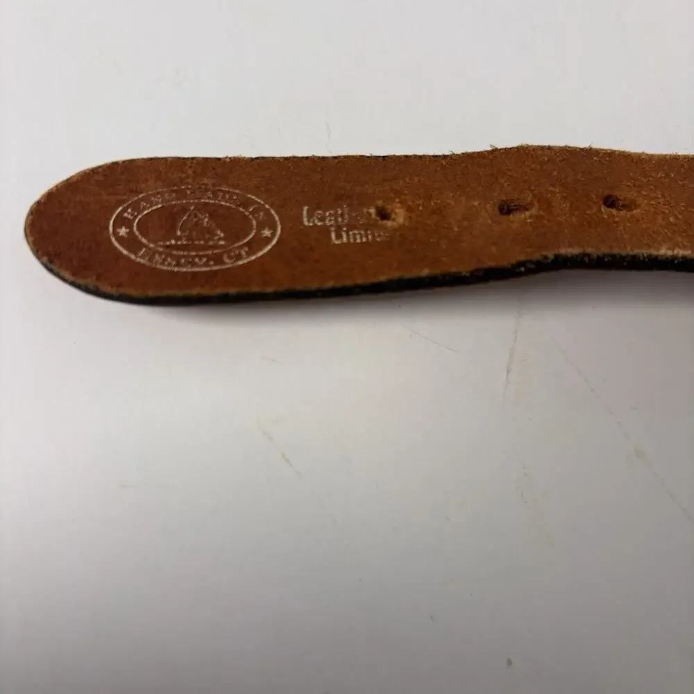 Leather Man Ltd Maritime Signal Flag Belt Size 38 Top Grain Leather Brass